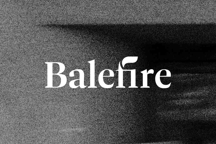 Balefire Wealth logo on black and white background