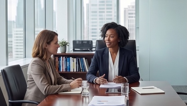 A financial advisor trying to retain a client during a transition.