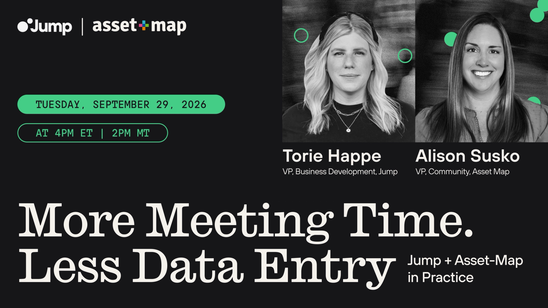 Jump and Asset-Map webinar with Torie Happe of Jump and Alison Susko of Asset Map