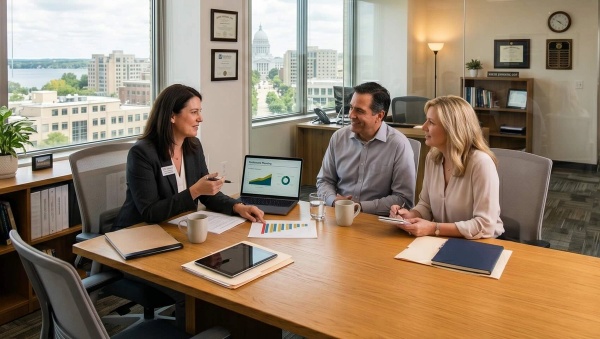 A financial advisor asking a couple questions related to whether they have held away assets or not.