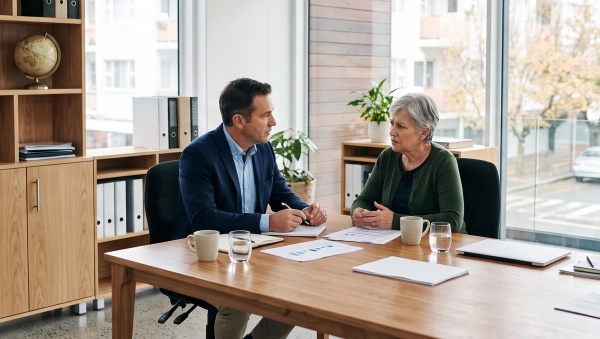 A financial advisor talking to a client that wants to leave.