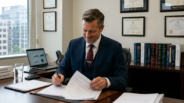 An RIA completing their annual compliance review checklist.