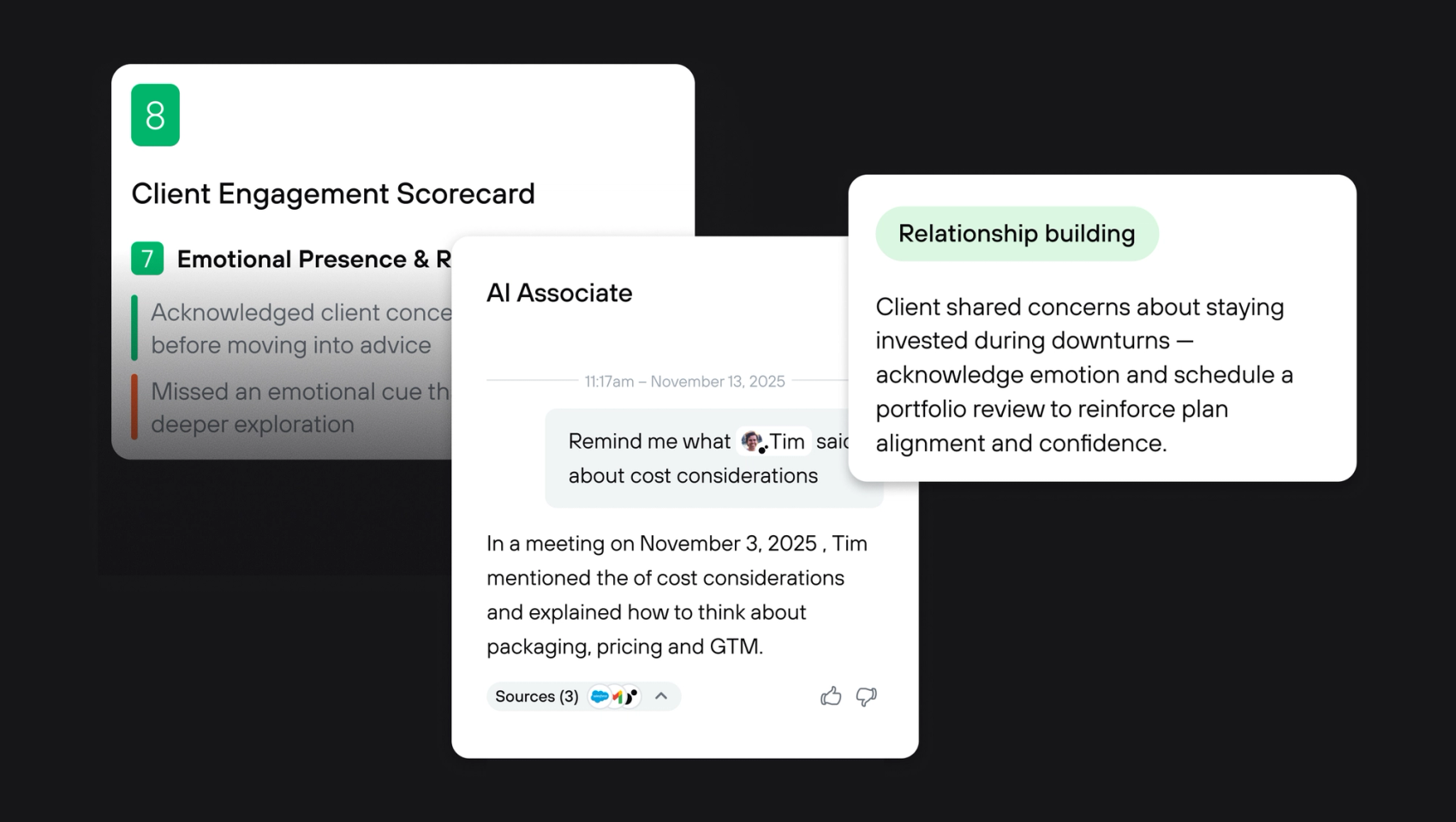 Jump features, including AI associate and scorecards