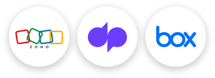 Screenshot of Jump’s new integrations for ZohoCRM, Dialpad, and Box