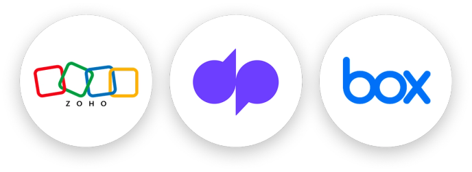Screenshot of Jump’s new integrations for ZohoCRM, Dialpad, and Box