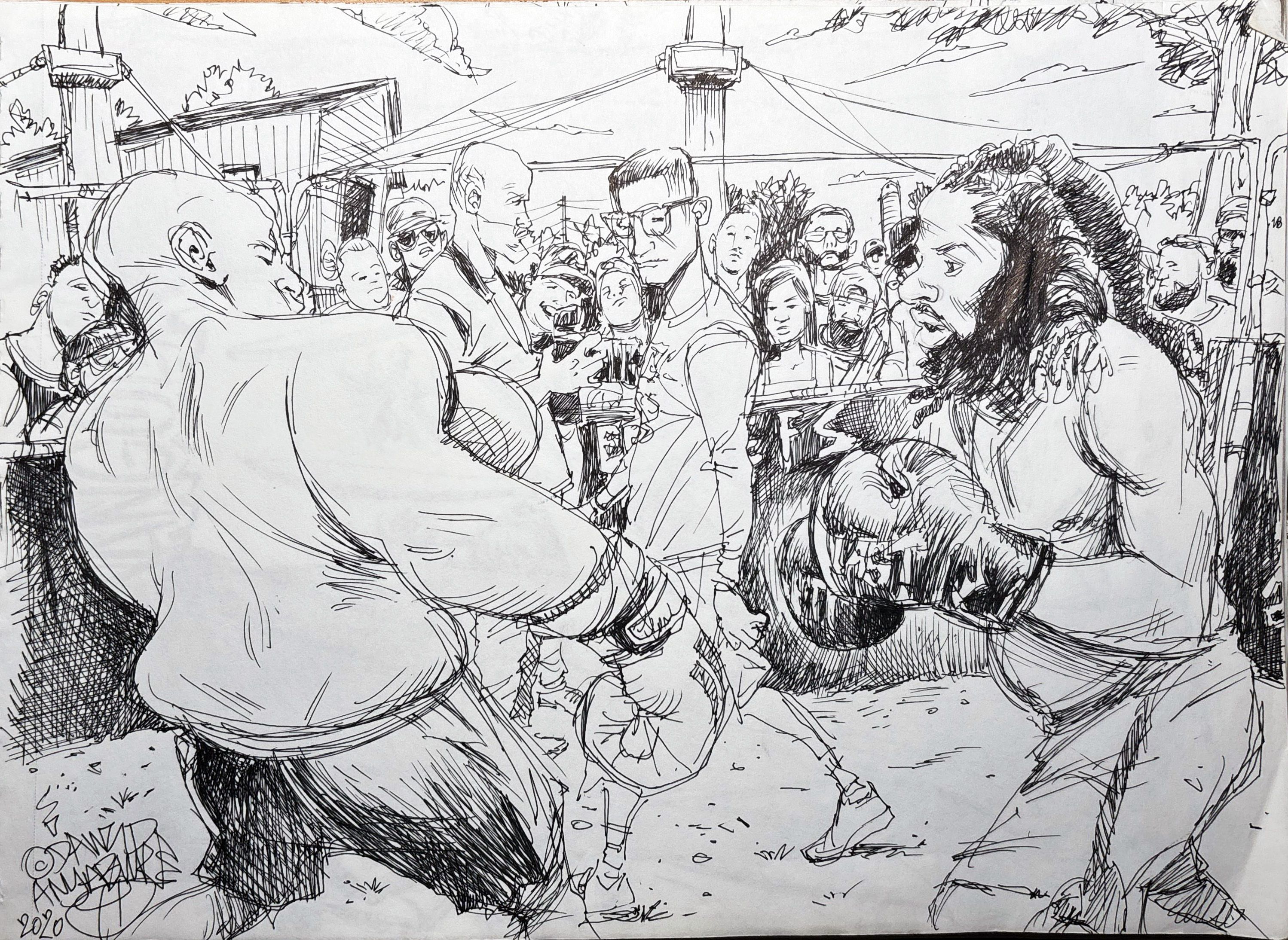 Backyard Brawling – Original. One of One