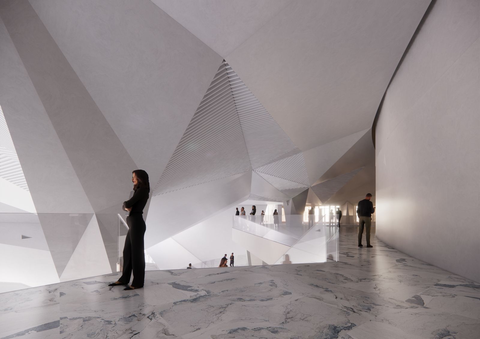 Foyer o fasetowanej geometrii
