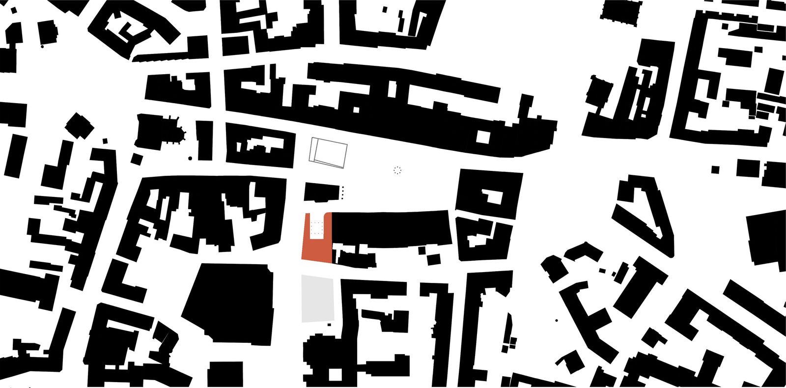 Schwarzplan — kontekst urbanistyczny projektu AMR.