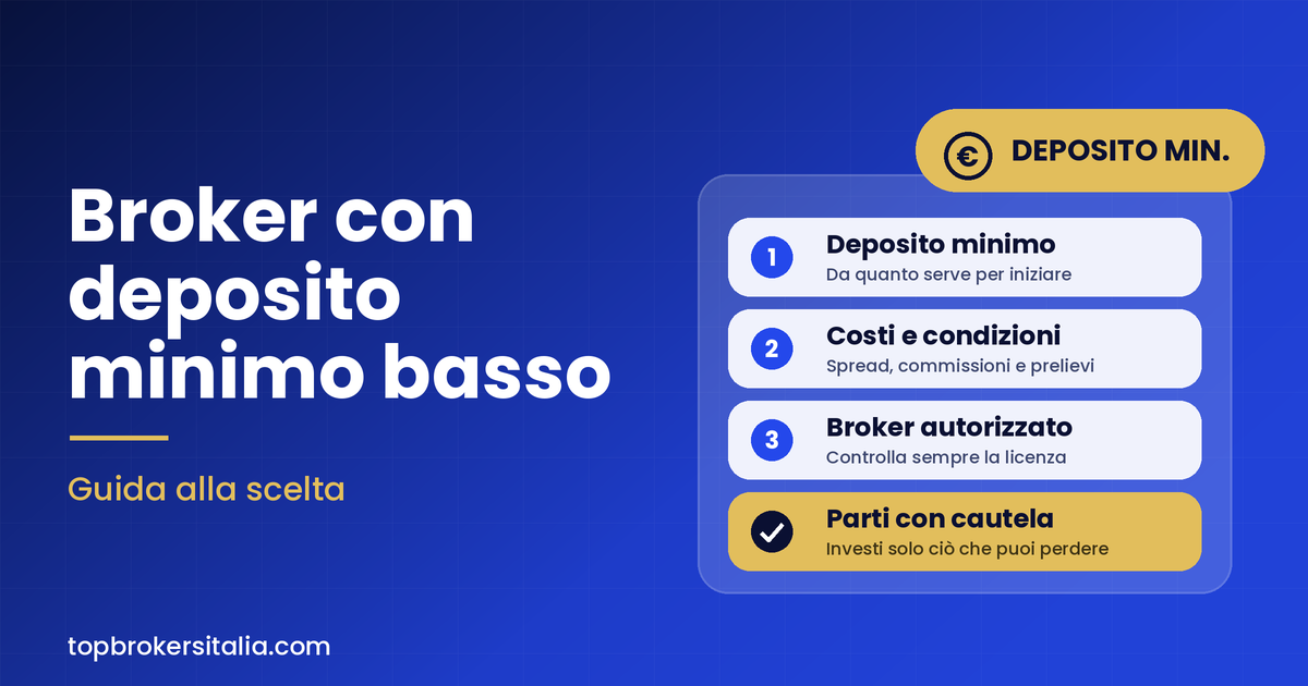 Migliori broker con deposito minimo basso: guida alla scelta