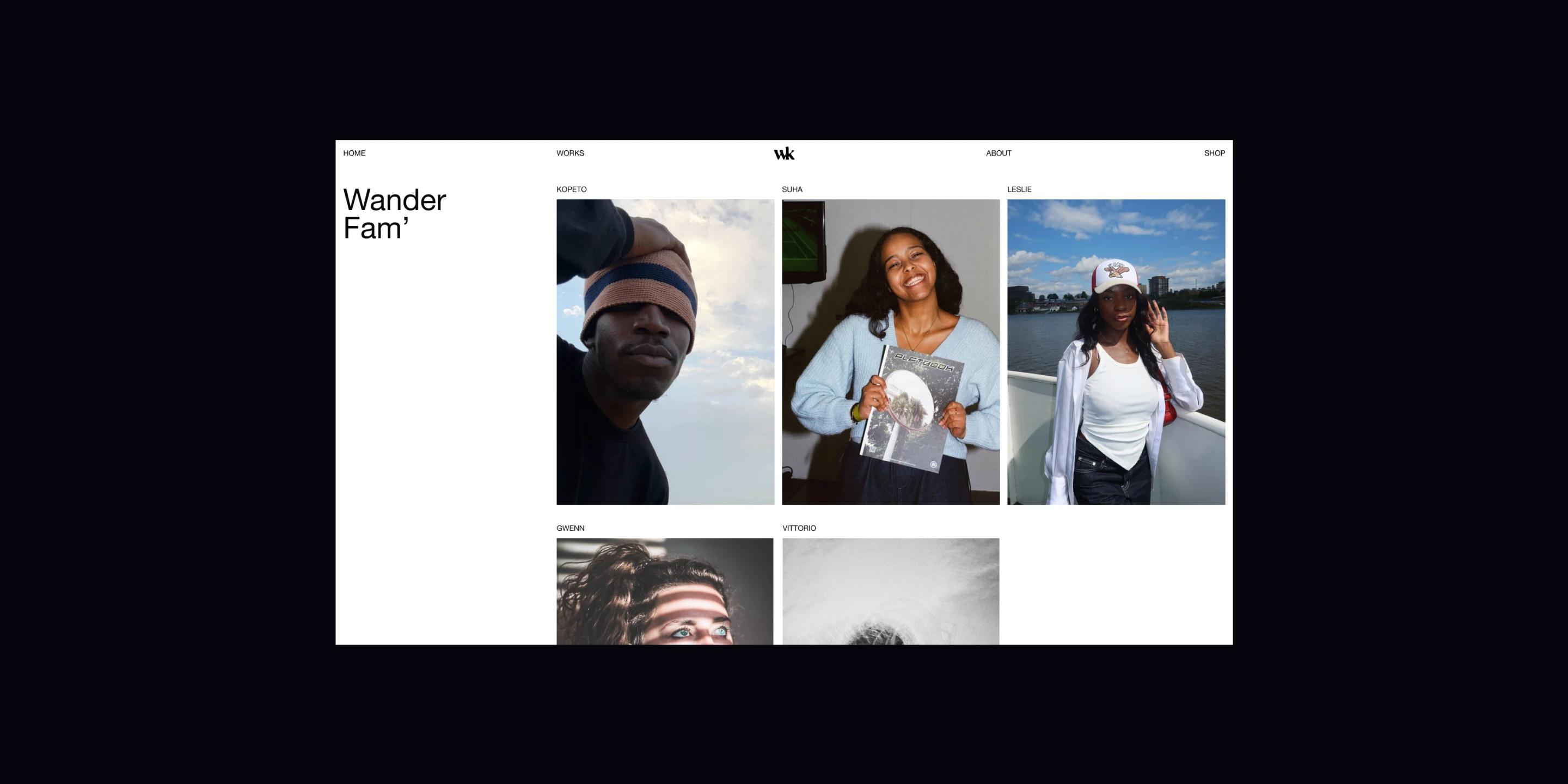 Wander fam page