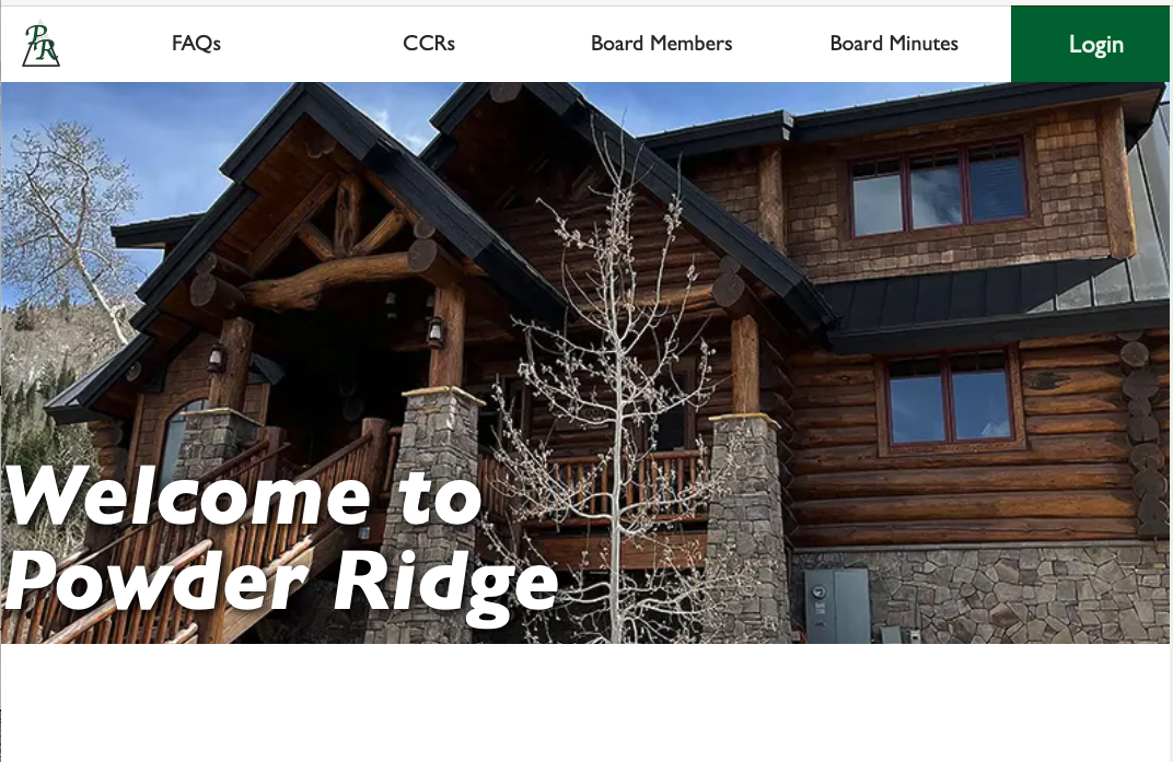 Desktop view of PRHOA website