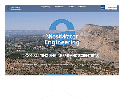 Desktop view of Westwater website