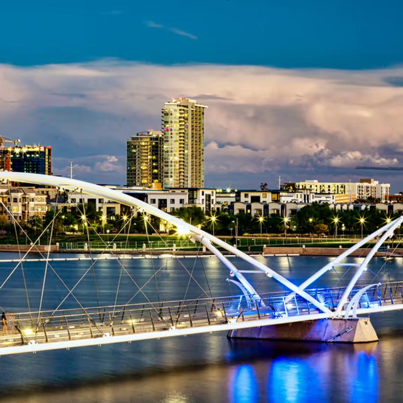 Modern bridge in Tempe, AZ