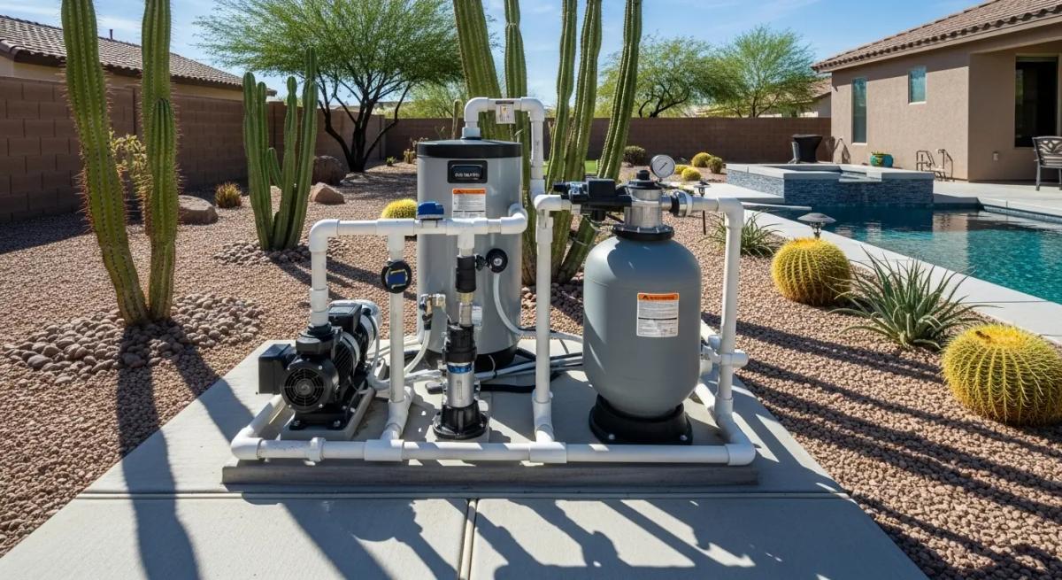 pool heater and pool plumbing