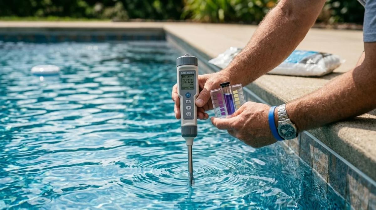 salt water pool level