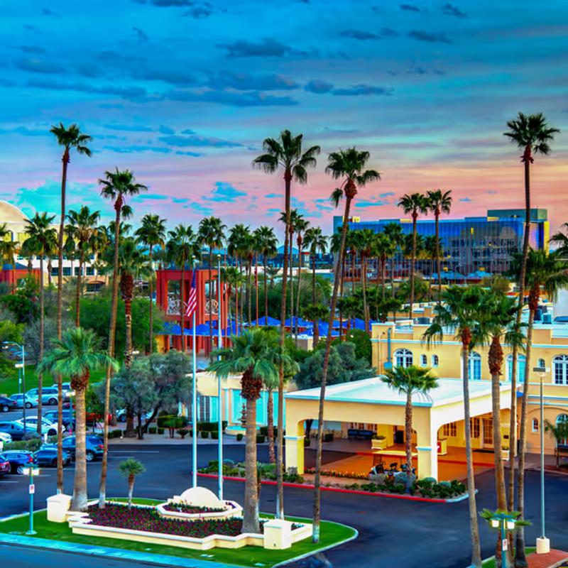 Sunset city skyline photo of Chandler, AZ