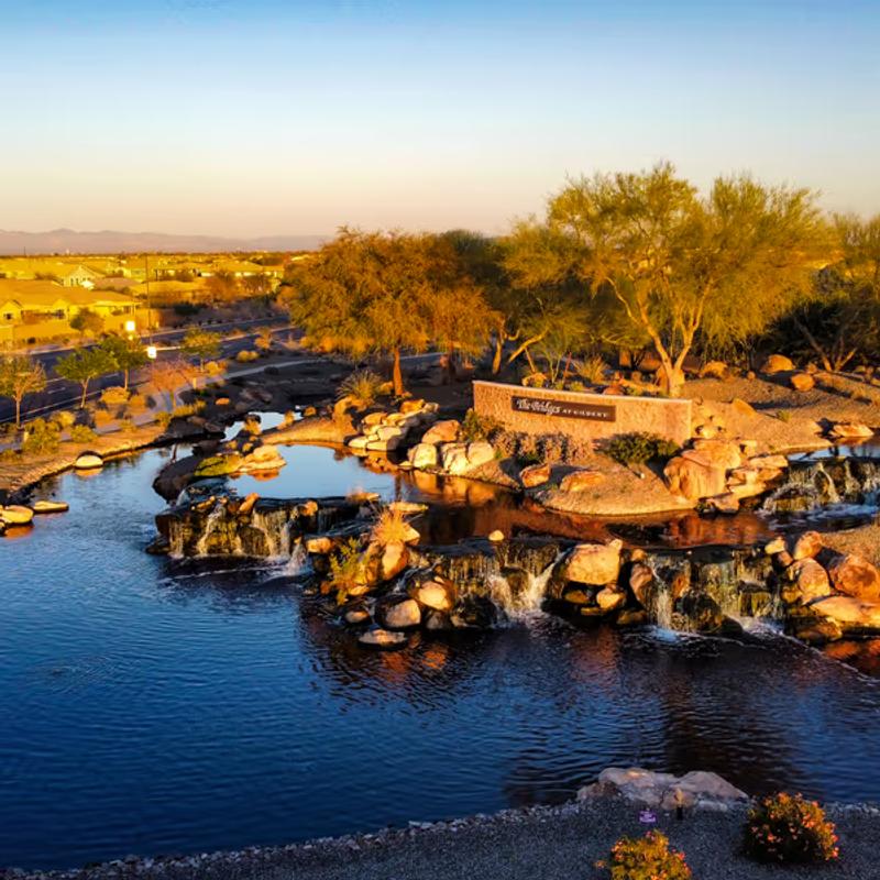 Beautiful community entrance in Gilbert, AZ