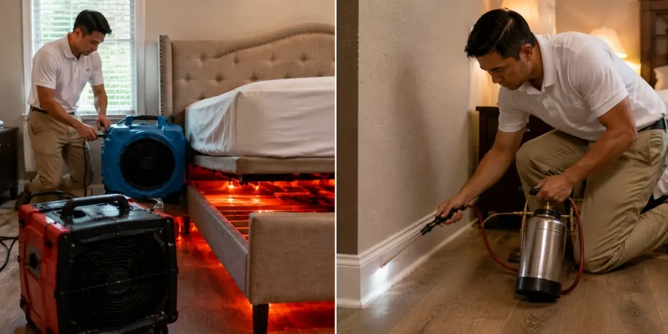two_professional_bed_bug_exterminator_using_heat_and_chemical_treatment