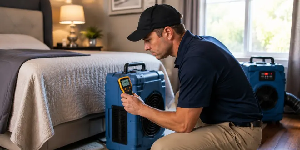 man_holding_a_thermometer_in_bedroom_surrounded_with_heaters