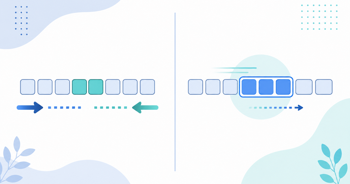 Sliding window vs two pointers comparison illustration