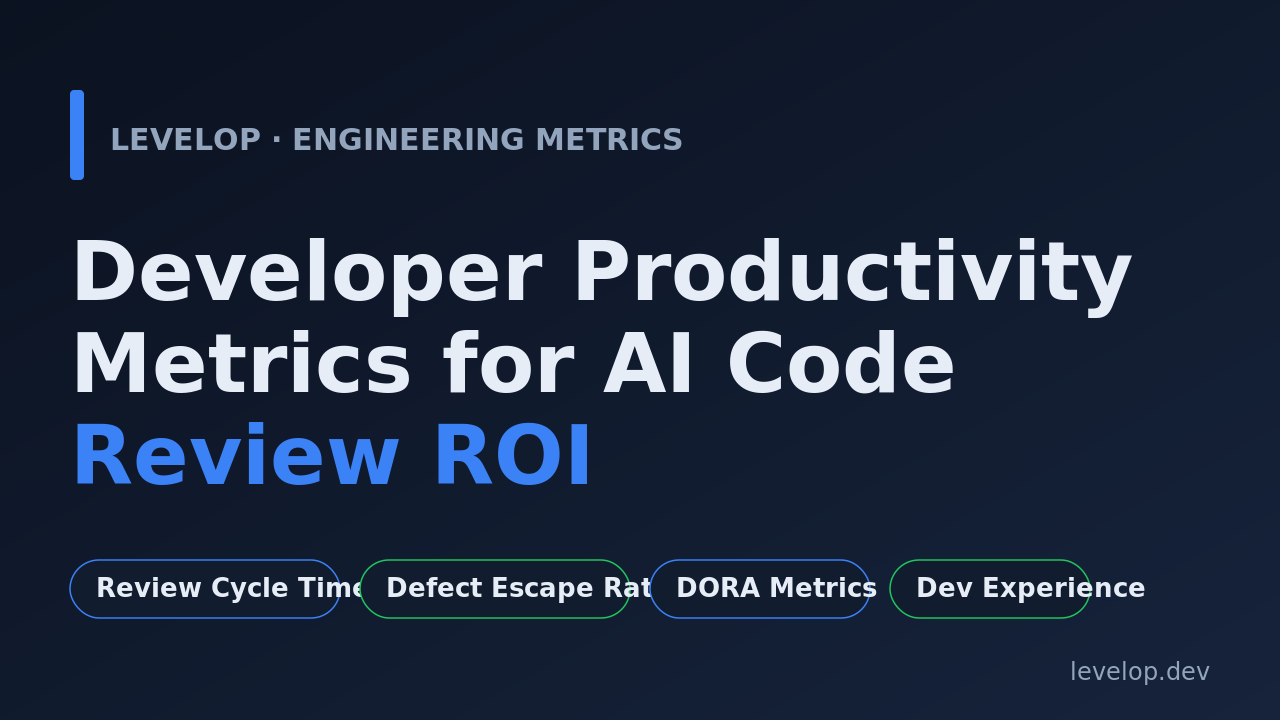 Developer productivity metrics for AI code review ROI cover