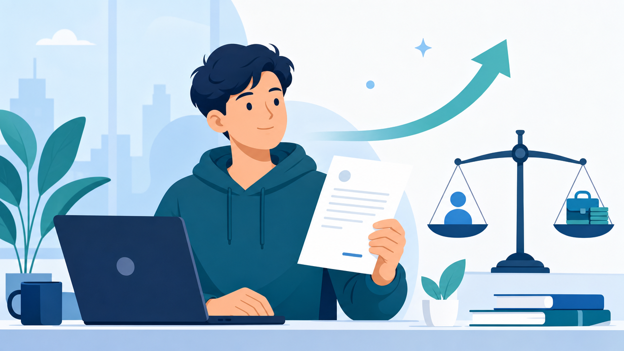 A junior engineer holding a first job offer, weighing a salary negotiation with no leverage