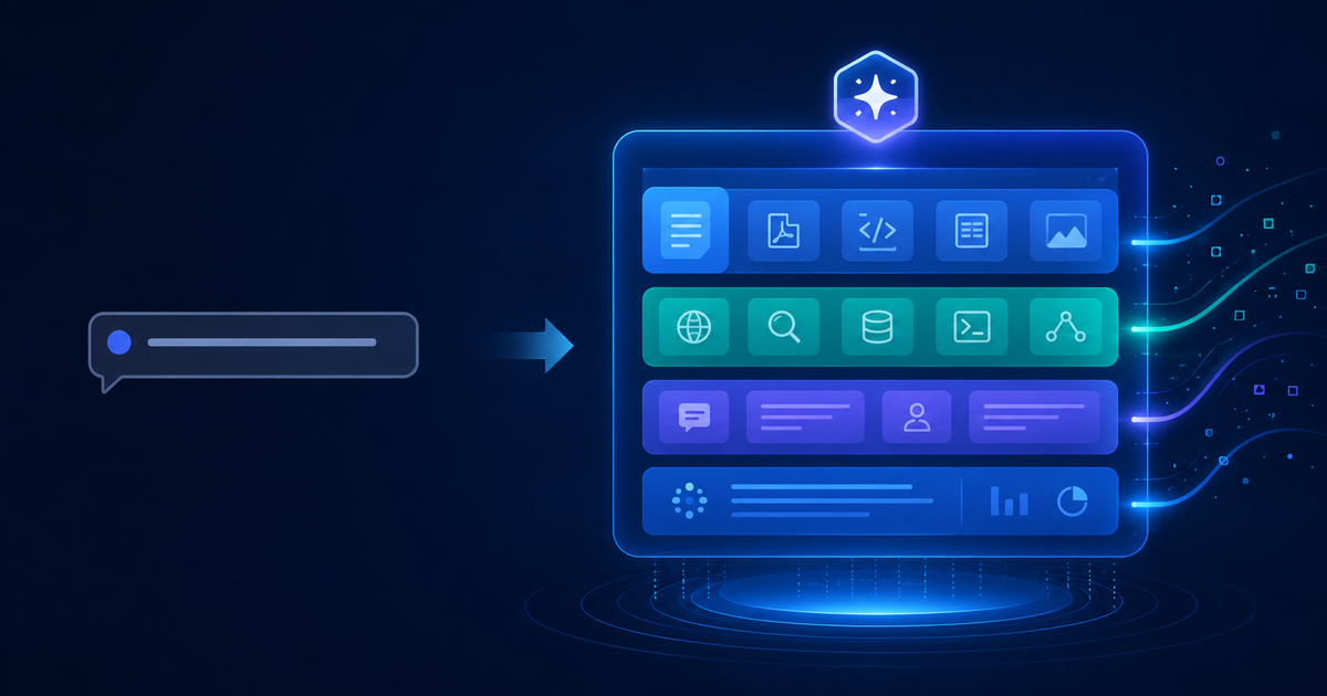 The shift from prompt engineering to context engineering: a single prompt on one side, a large layered context window assembled from documents, tools, and memory on the other