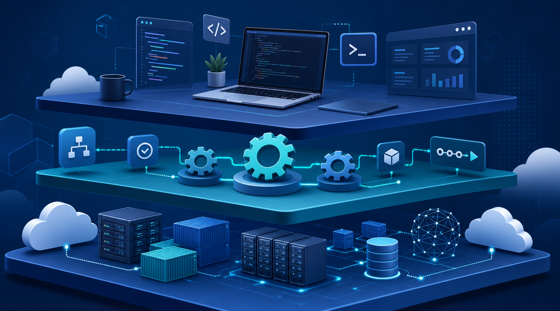 Internal developer platform architecture illustration