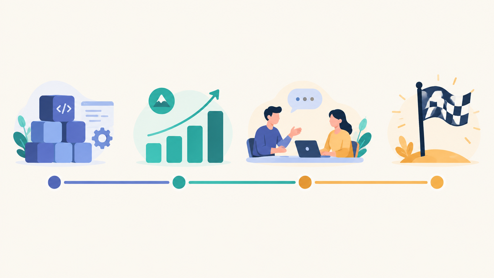 Illustration of a 12-week coding interview study plan timeline with four phases