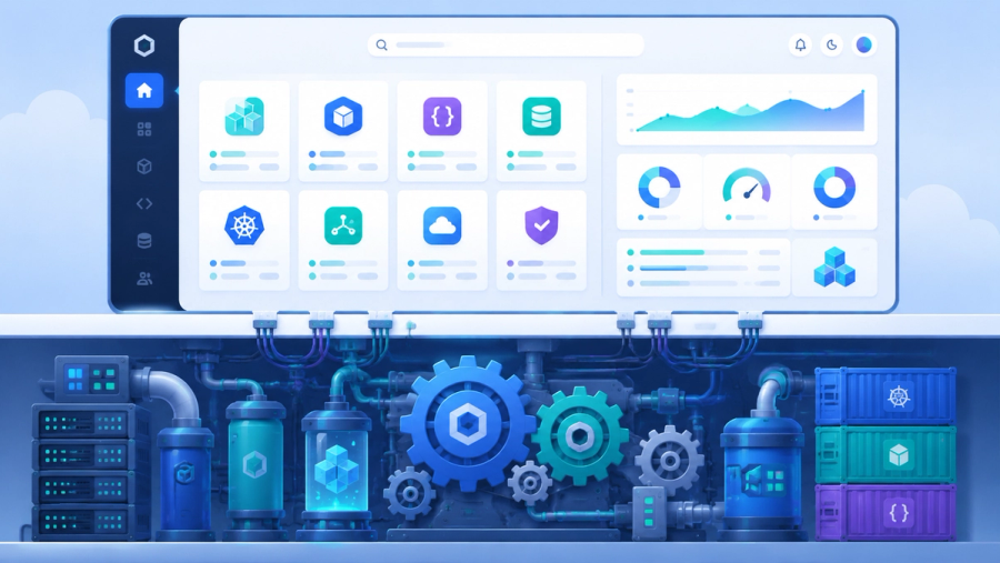 Internal developer portal dashboard on top of an internal developer platform engine