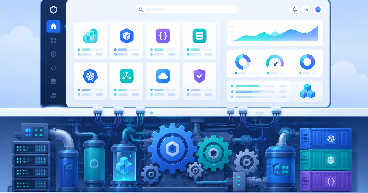 Internal developer portal dashboard on top of an internal developer platform engine