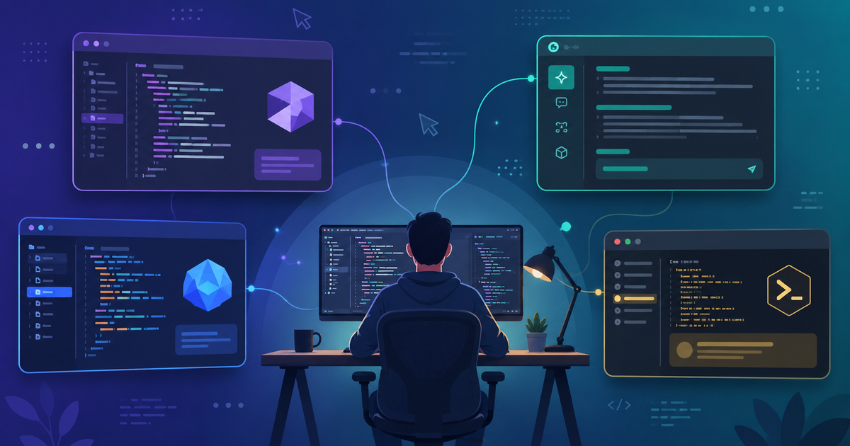 Illustration of AI code editors and terminal agents as Cursor alternatives in 2026