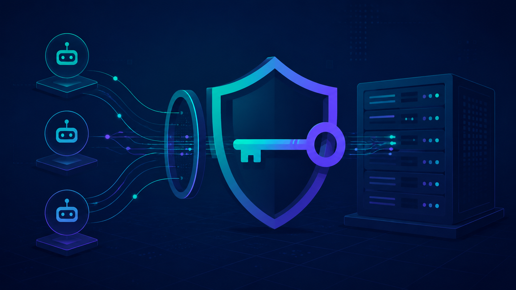 MCP server authentication OAuth 2.1 shield and gateway illustration