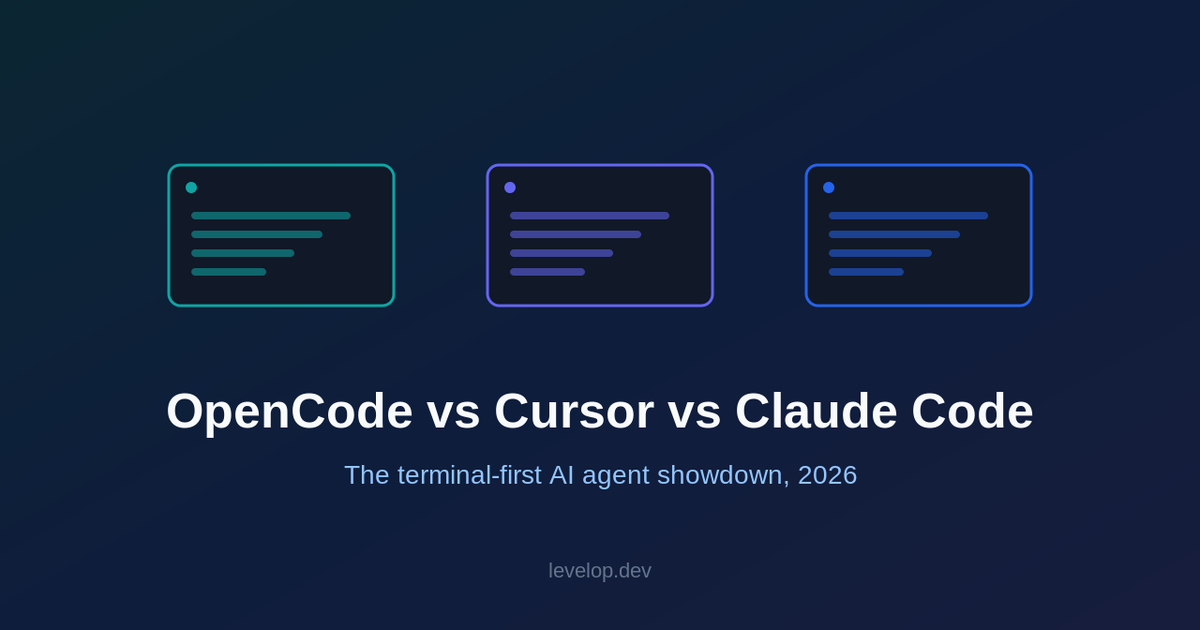 OpenCode vs Cursor vs Claude Code comparison banner for 2026