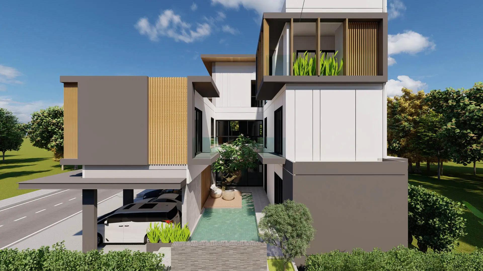 แบบบ้านโมเดิร์น 3 ห้องนอน