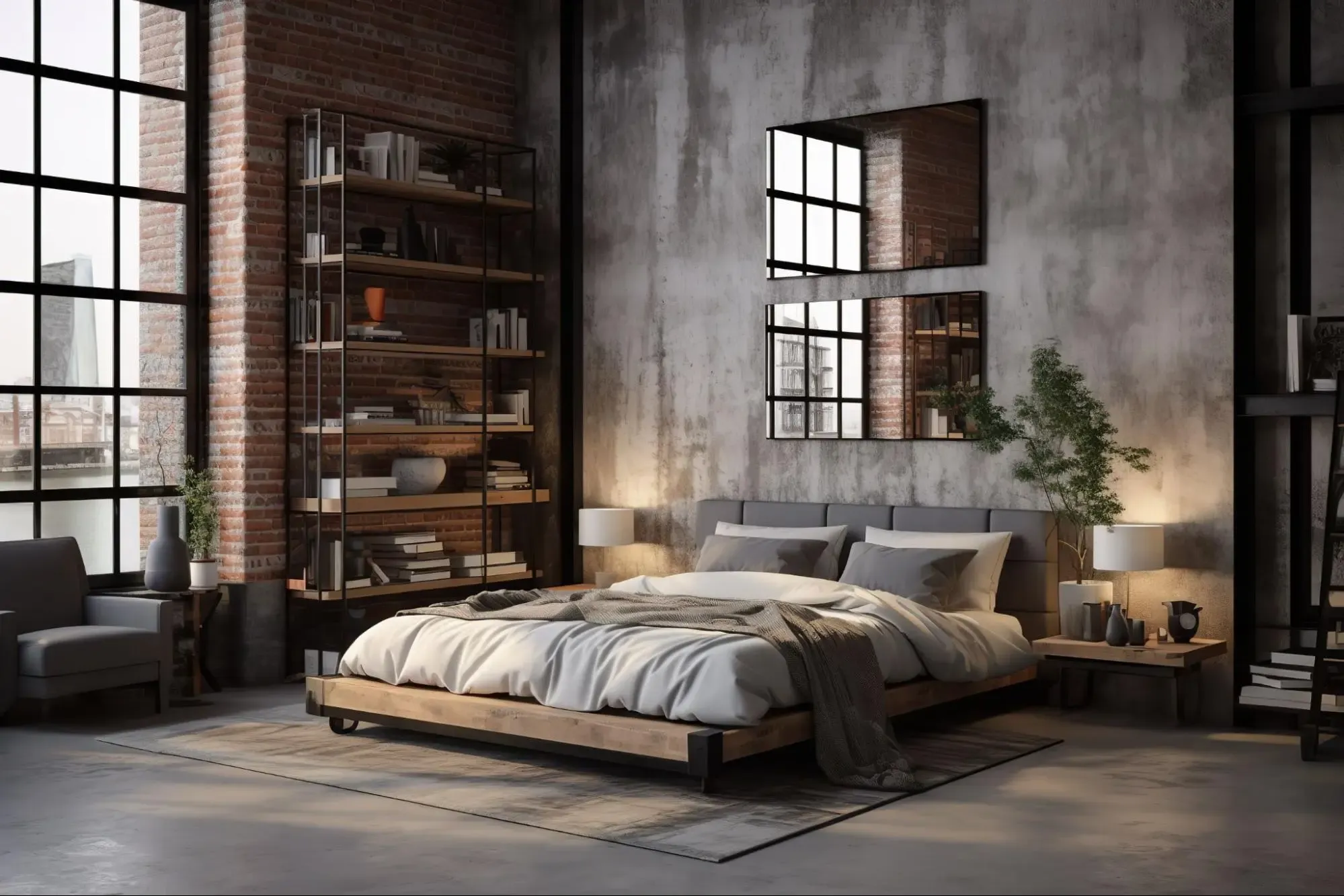 bedroom-flooring-loft-style กระเบื้องห้องนอน