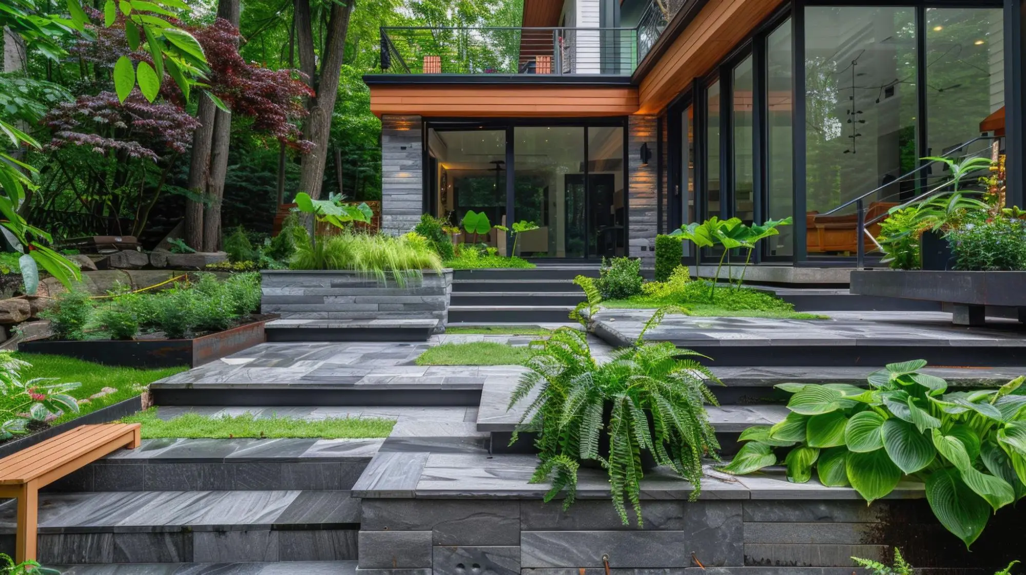 stone-tiles-home-garden ใช้กระเบื้องหินเสริมให้สวนเรียบหรู