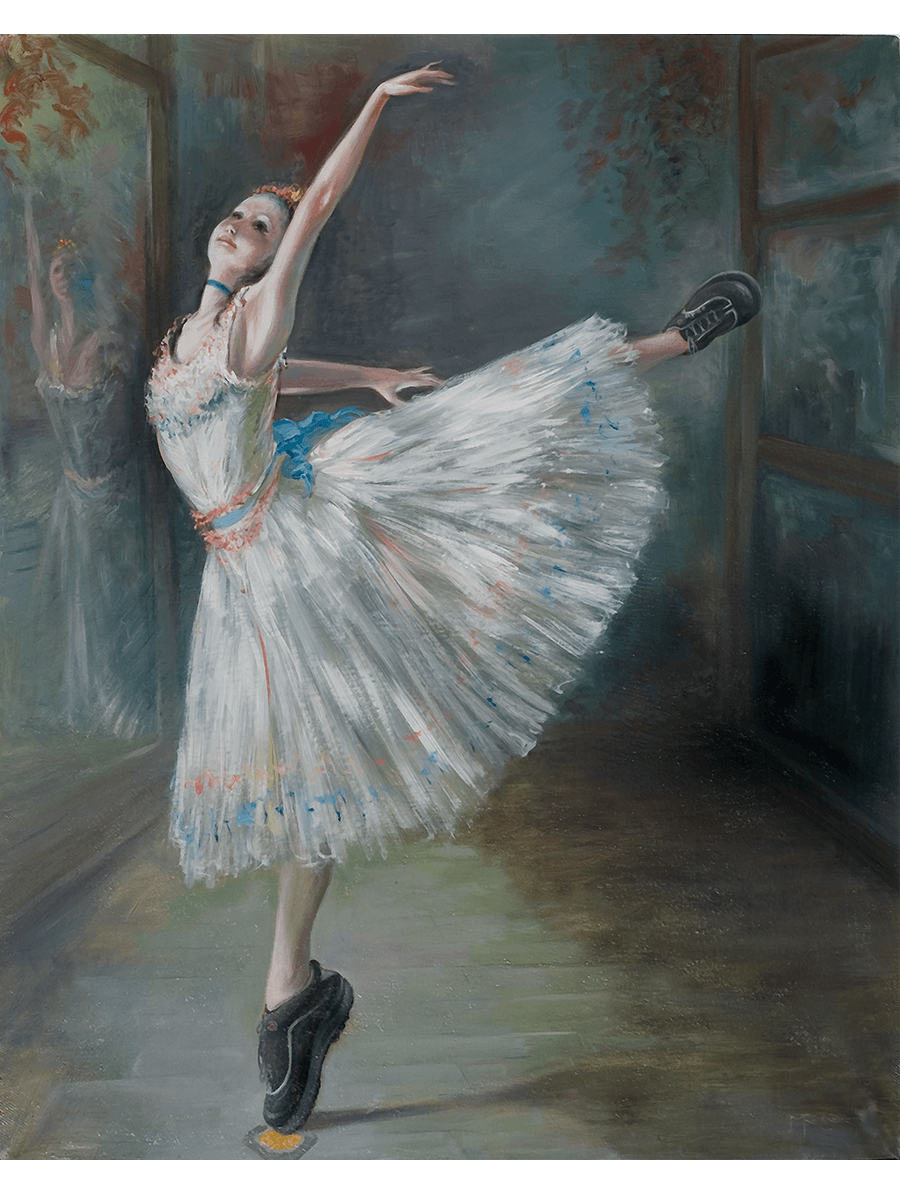 La ballerina di Degas con delle scarpe da lavoro