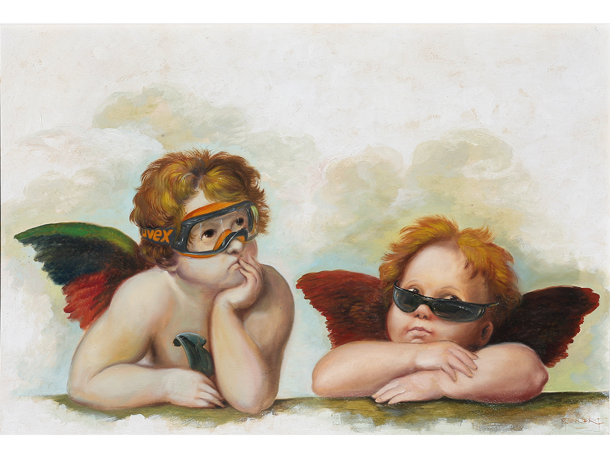 I due angioletti annoiati con indosso degli occhiali Uvex