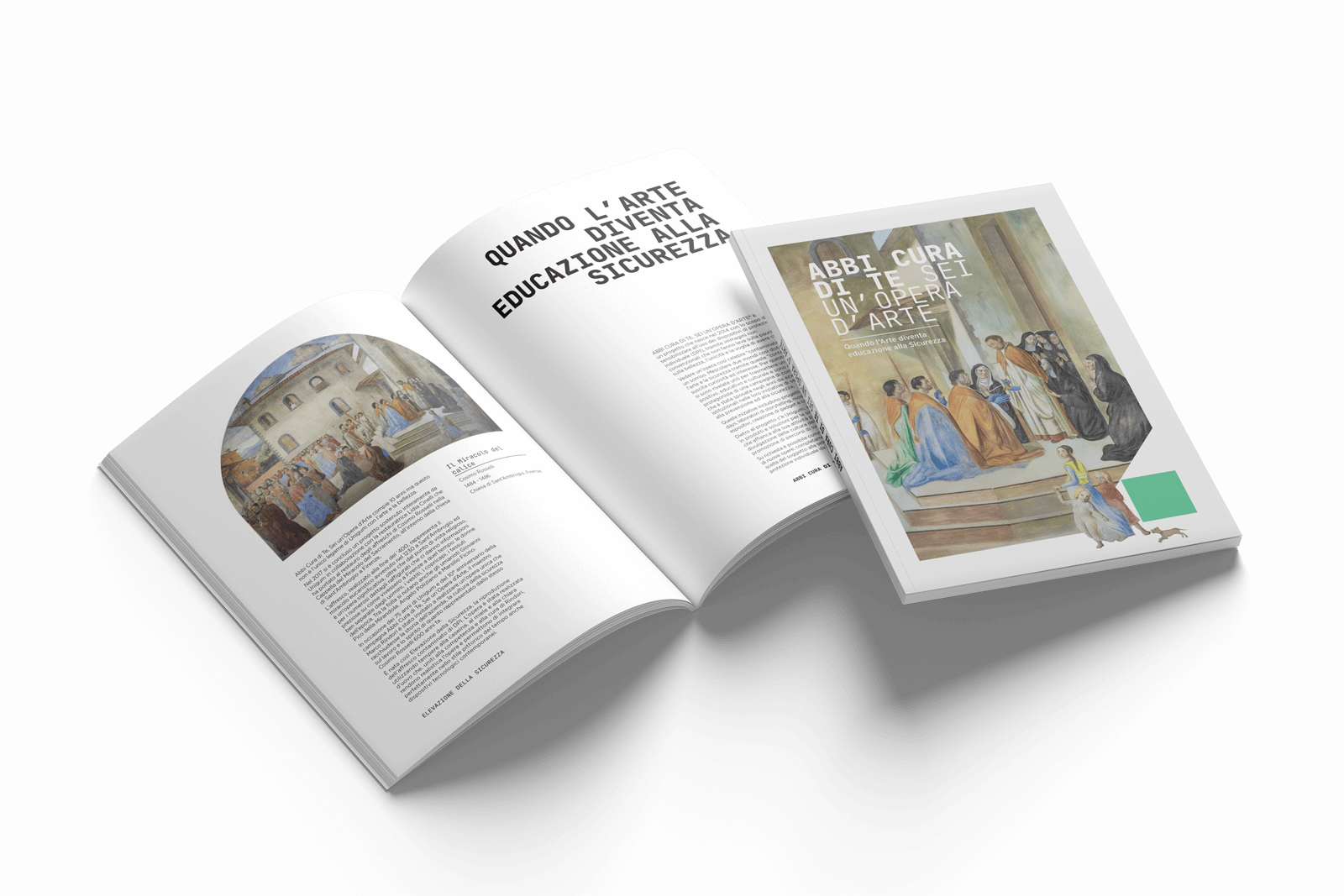 Mockup del catalogo con le opere