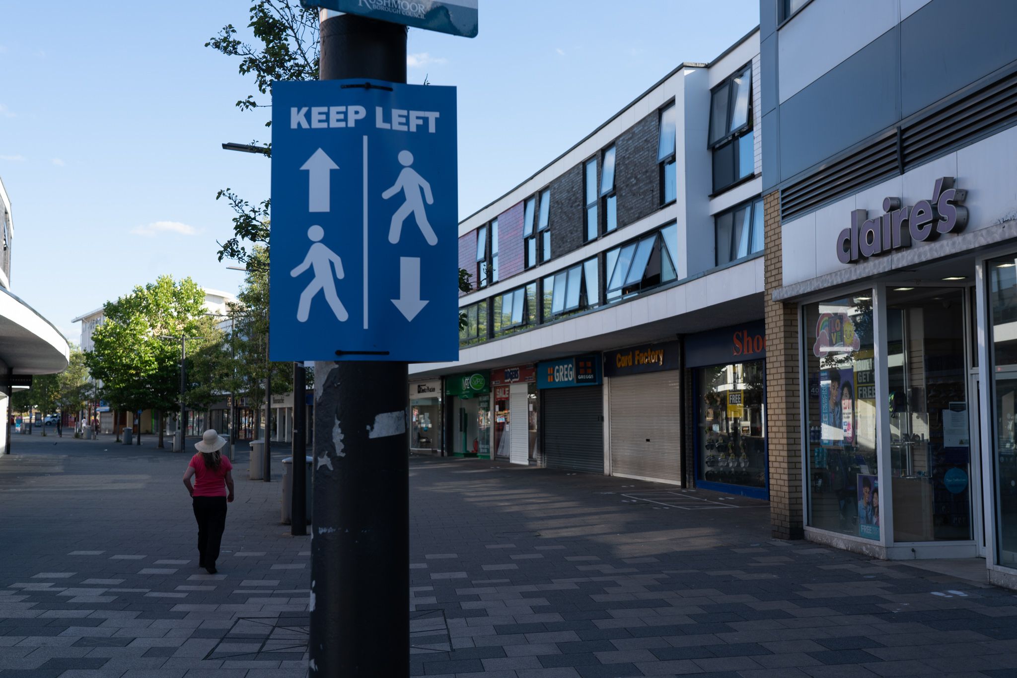 Keep left covid pedestrian flow control