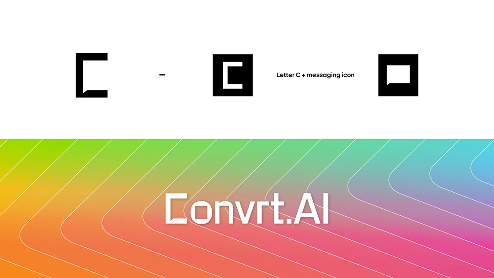 Logomark construction: letter C meets messaging icon