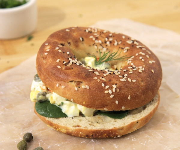 Chopped Egg Everything Bagel Sandwich