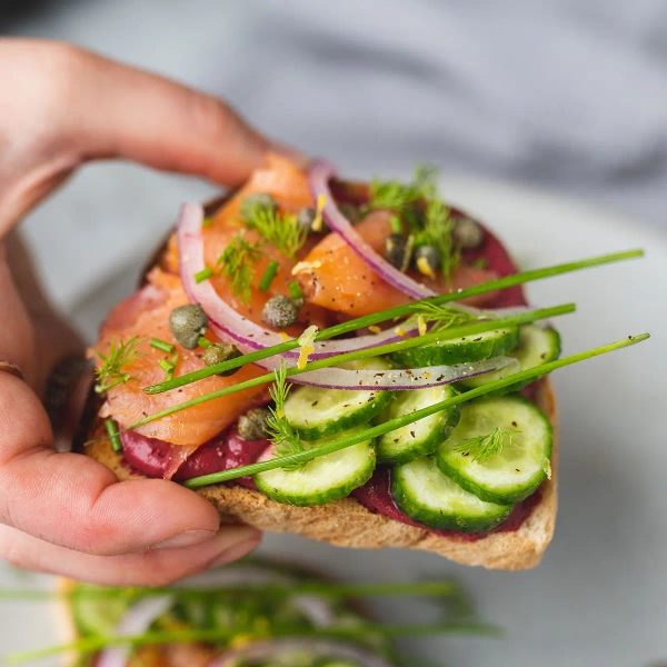 Beet and Salmon Toast