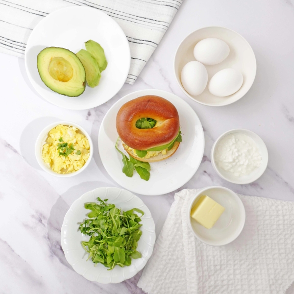 Egg & Avocado Bagel Breakfast Sandwich