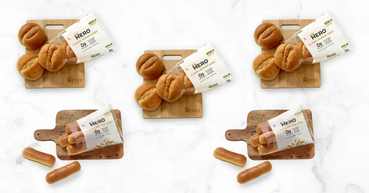 Hero Grilling Sidekick Bundle Low Net Carb Hamburger Buns & Hot Dog Buns