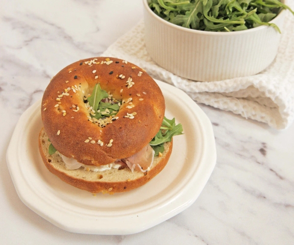Prosciutto & Arugula Everything Bagel Sandwich