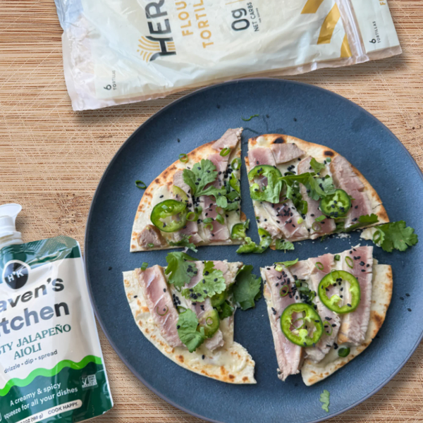 Seared Tuna Pizza with Haven's Kitchen Aioli