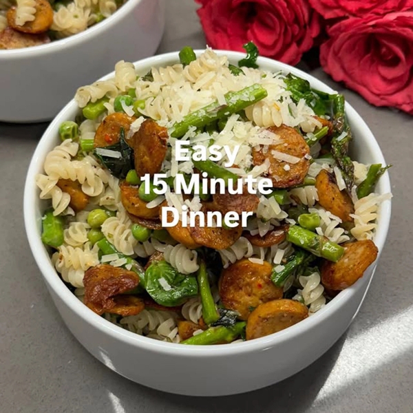 15 Minute Springy Lemon Herb Noodles
