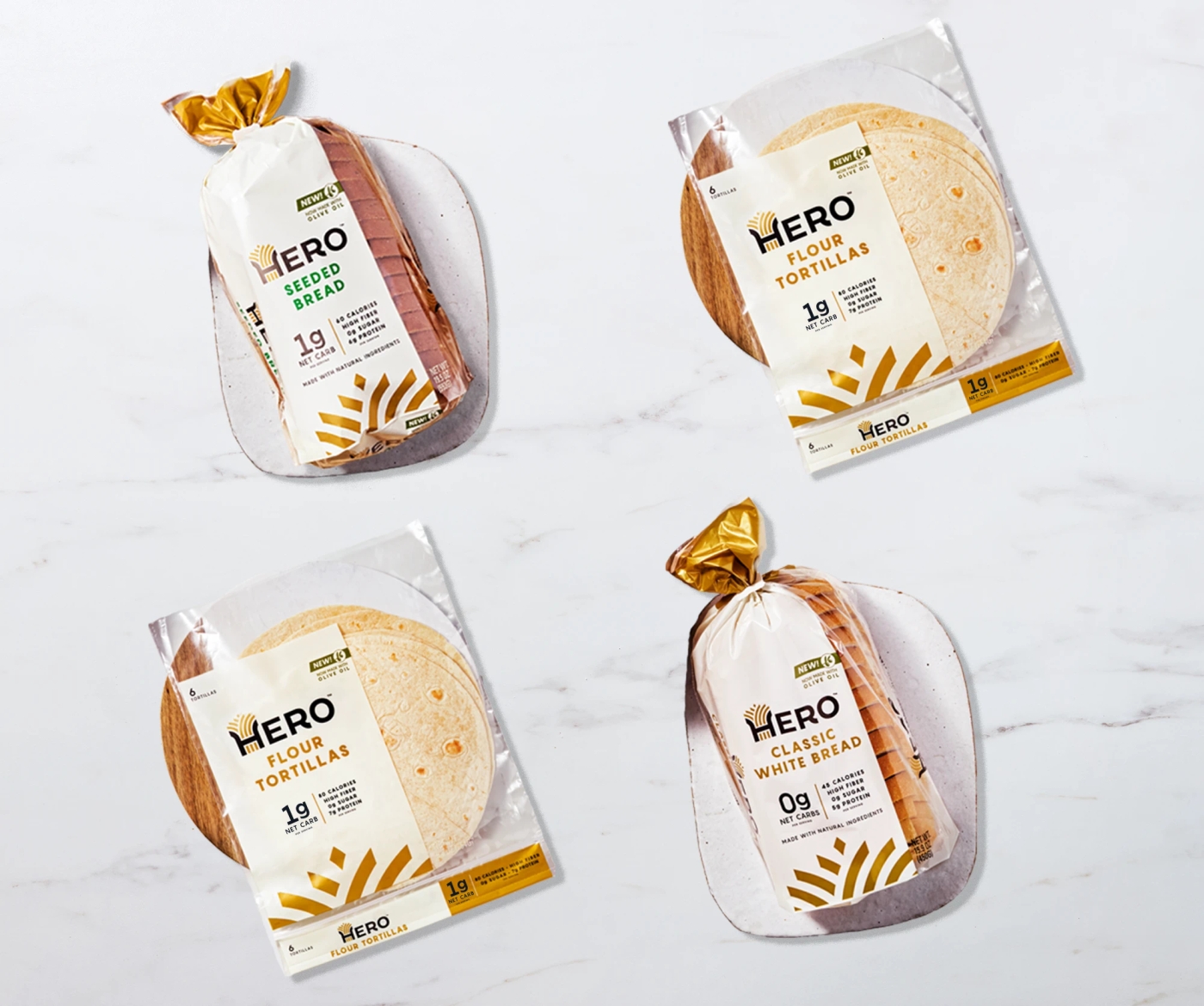 0-1g Net Carb, 0g Sugar Triple Threat Bundle | Hero Bread™